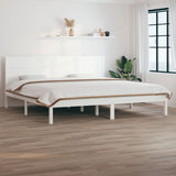 Cadre de lit sans matelas blanc 180x200 cm bois massif