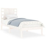 Cadre de lit sans matelas blanc 75x190 cm bois massif