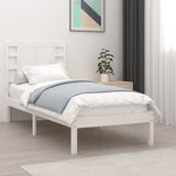 Cadre de lit sans matelas blanc 75x190 cm bois massif