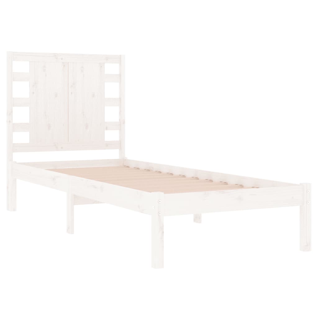 Cadre de lit sans matelas blanc 90x190 cm bois massif