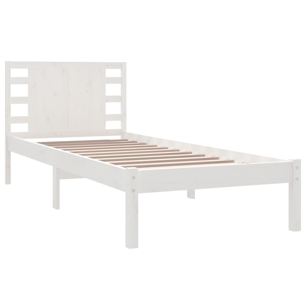 Cadre de lit sans matelas blanc 90x200 cm bois de pin massif