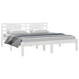 Cadre de lit sans matelas blanc 200x200 cm bois massif de pin