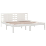 Cadre de lit sans matelas blanc 200x200 cm bois massif de pin