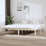 Cadre de lit sans matelas blanc 200x200 cm bois massif de pin