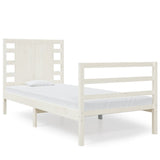 Cadre de lit sans matelas blanc 75x190 cm bois de pin massif