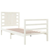 Cadre de lit sans matelas blanc 75x190 cm bois de pin massif