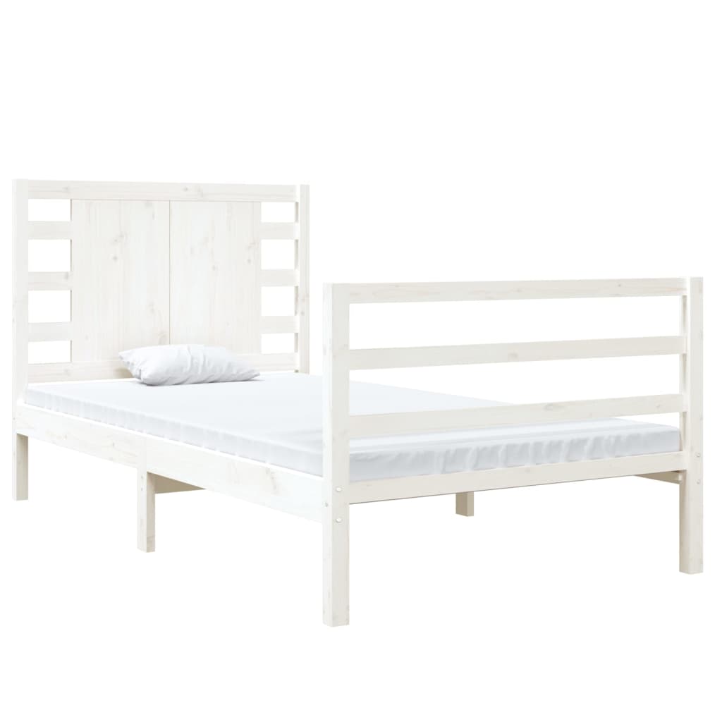 Cadre de lit sans matelas blanc 90x190 cm bois de pin massif