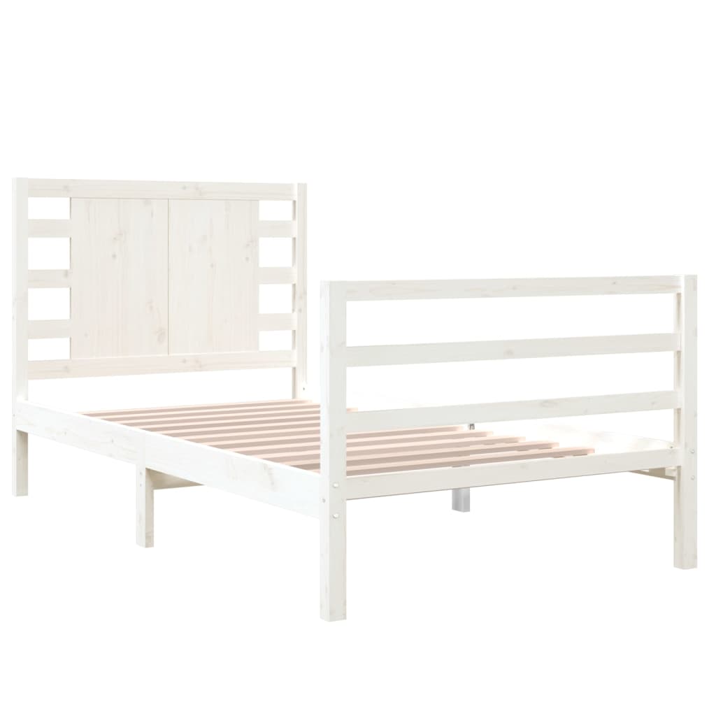 Cadre de lit sans matelas blanc 90x190 cm bois de pin massif