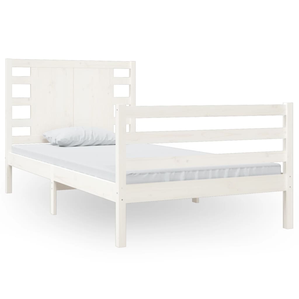 Cadre de lit sans matelas blanc 90x200 cm bois de pin massif