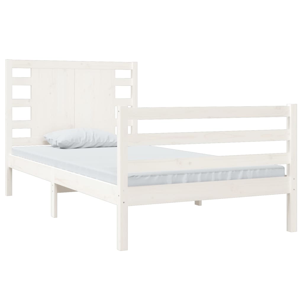 Cadre de lit sans matelas blanc 90x200 cm bois de pin massif