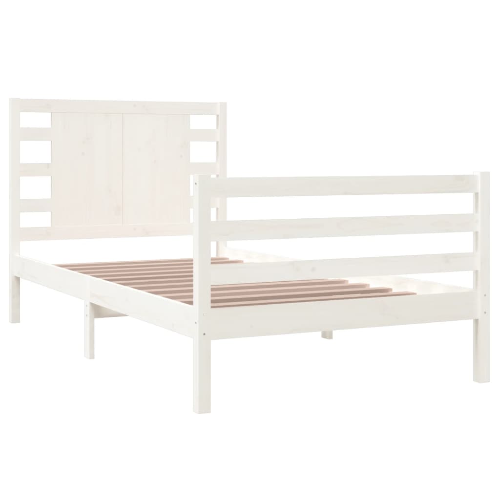 Cadre de lit sans matelas blanc 90x200 cm bois de pin massif