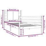 Cadre de lit sans matelas blanc 90x200 cm bois de pin massif