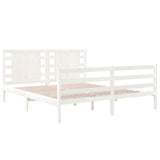 Cadre de lit sans matelas blanc 150x200 cm bois de pin massif