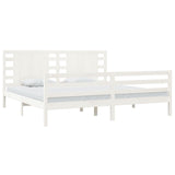 Cadre de lit sans matelas blanc 200x200 cm bois massif de pin