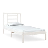 Cadre de lit sans matelas blanc 75x190 cm bois massif