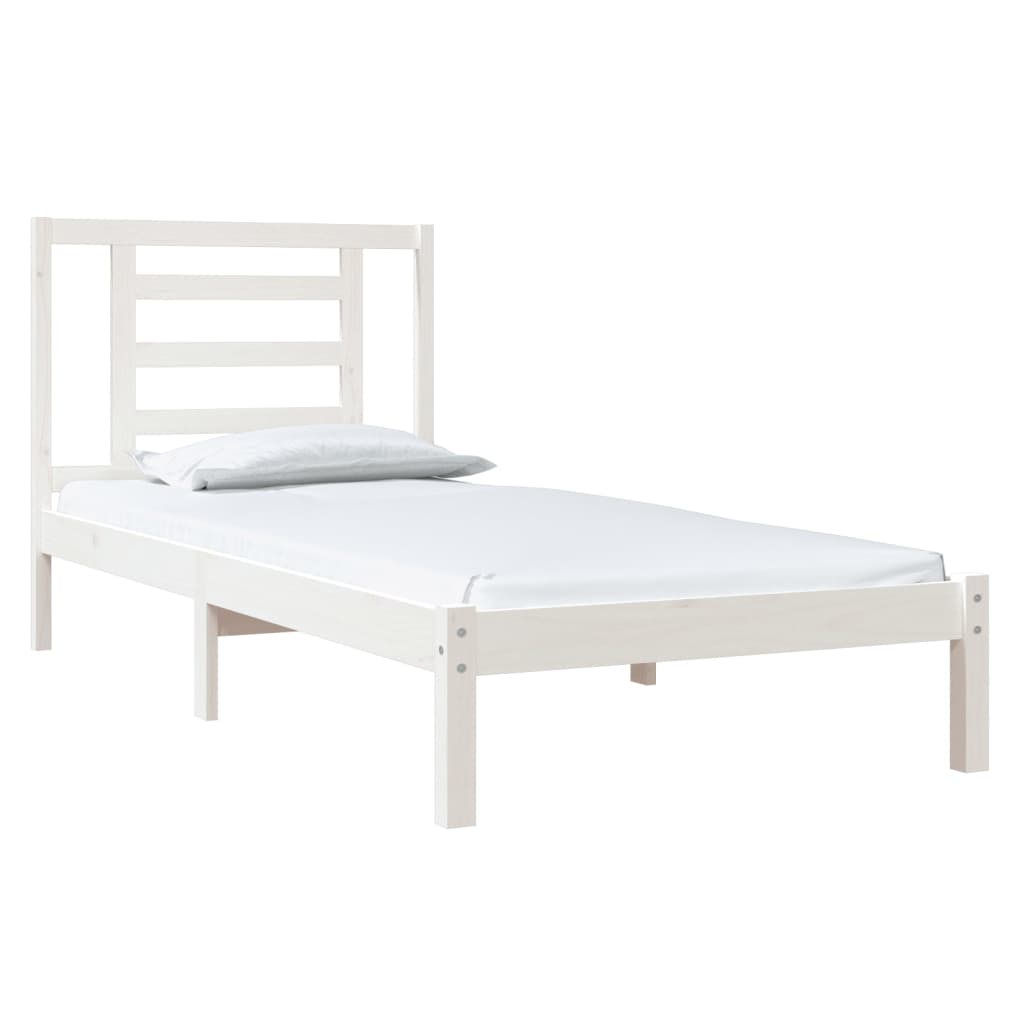 Cadre de lit sans matelas blanc 90x190 cm bois de pin massif