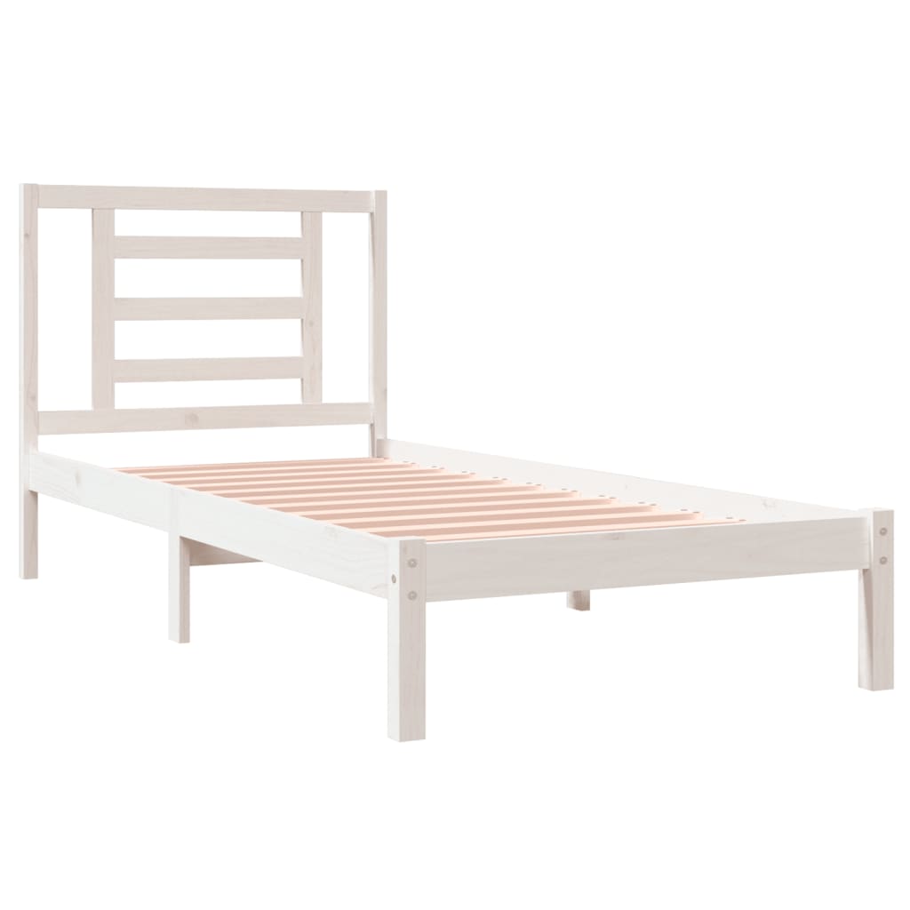 Cadre de lit sans matelas blanc 90x190 cm bois de pin massif