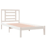 Cadre de lit sans matelas blanc 90x190 cm bois de pin massif