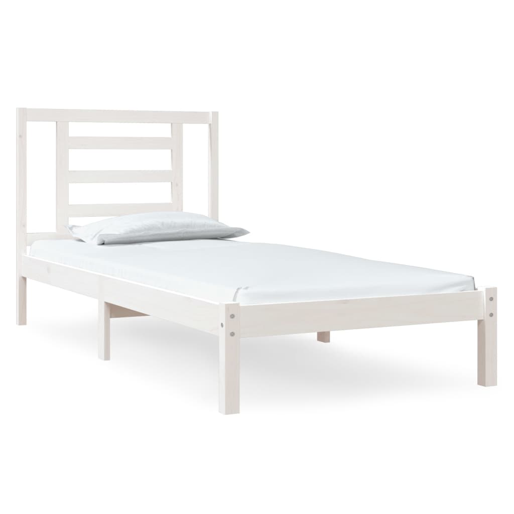 Cadre de lit sans matelas blanc 90x200 cm bois de pin massif