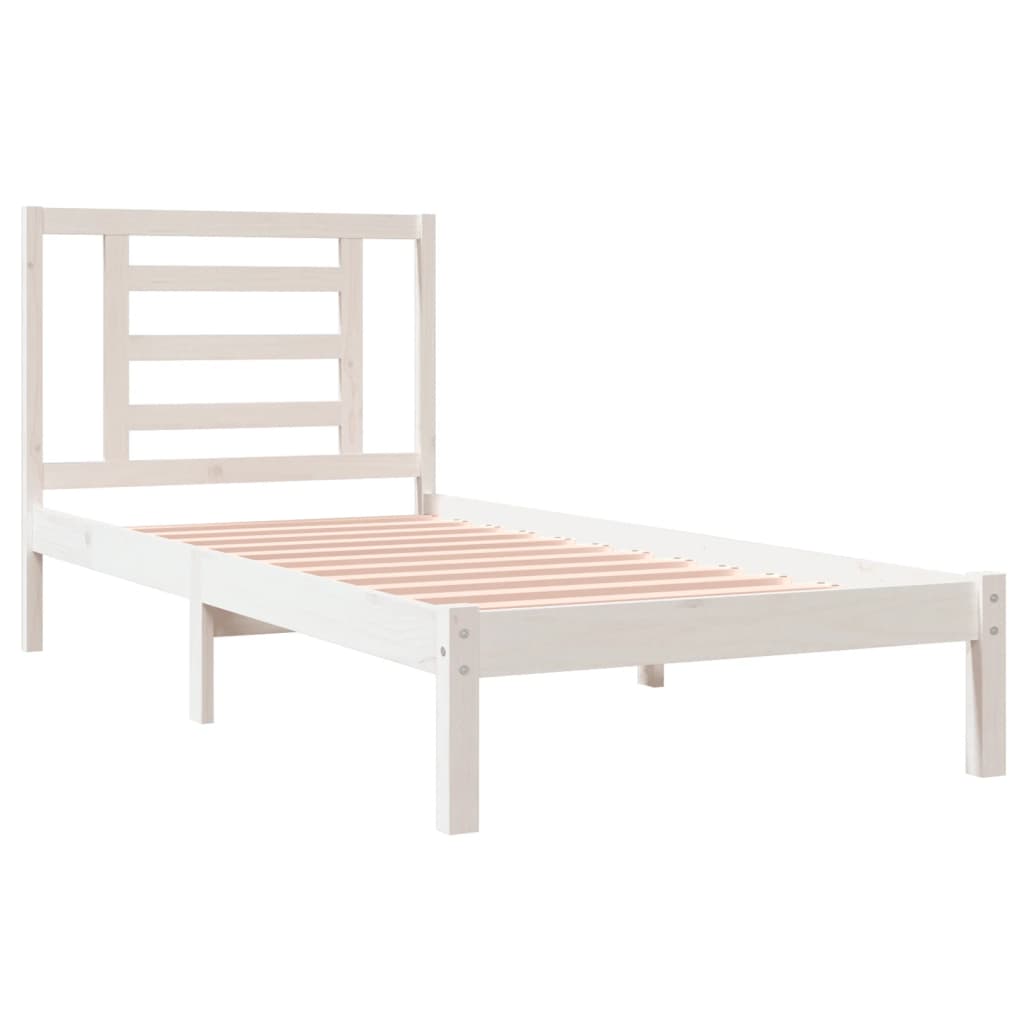 Cadre de lit sans matelas blanc 90x200 cm bois de pin massif