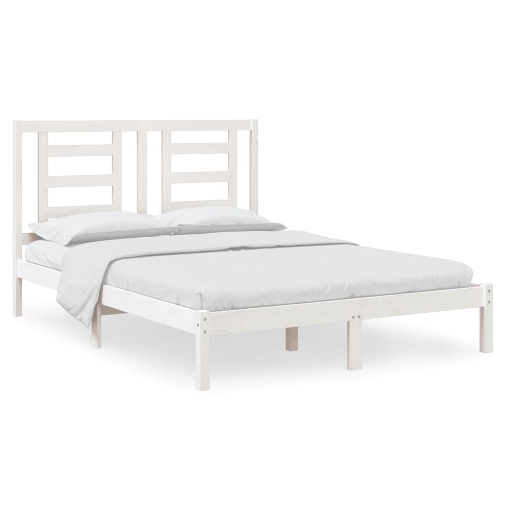 Cadre de lit sans matelas blanc 140x200 cm bois de pin massif