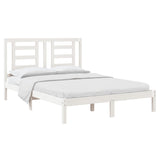 Cadre de lit sans matelas blanc 140x200 cm bois de pin massif