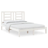 Cadre de lit sans matelas blanc 150x200 cm bois de pin massif