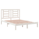 Cadre de lit sans matelas blanc 150x200 cm bois de pin massif