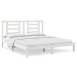 Cadre de lit sans matelas blanc 180x200 cm bois massif