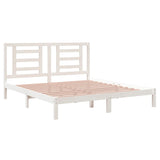 Cadre de lit sans matelas blanc 180x200 cm bois massif