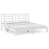 Cadre de lit sans matelas blanc 200x200 cm bois massif de pin