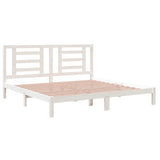 Cadre de lit sans matelas blanc 200x200 cm bois massif de pin