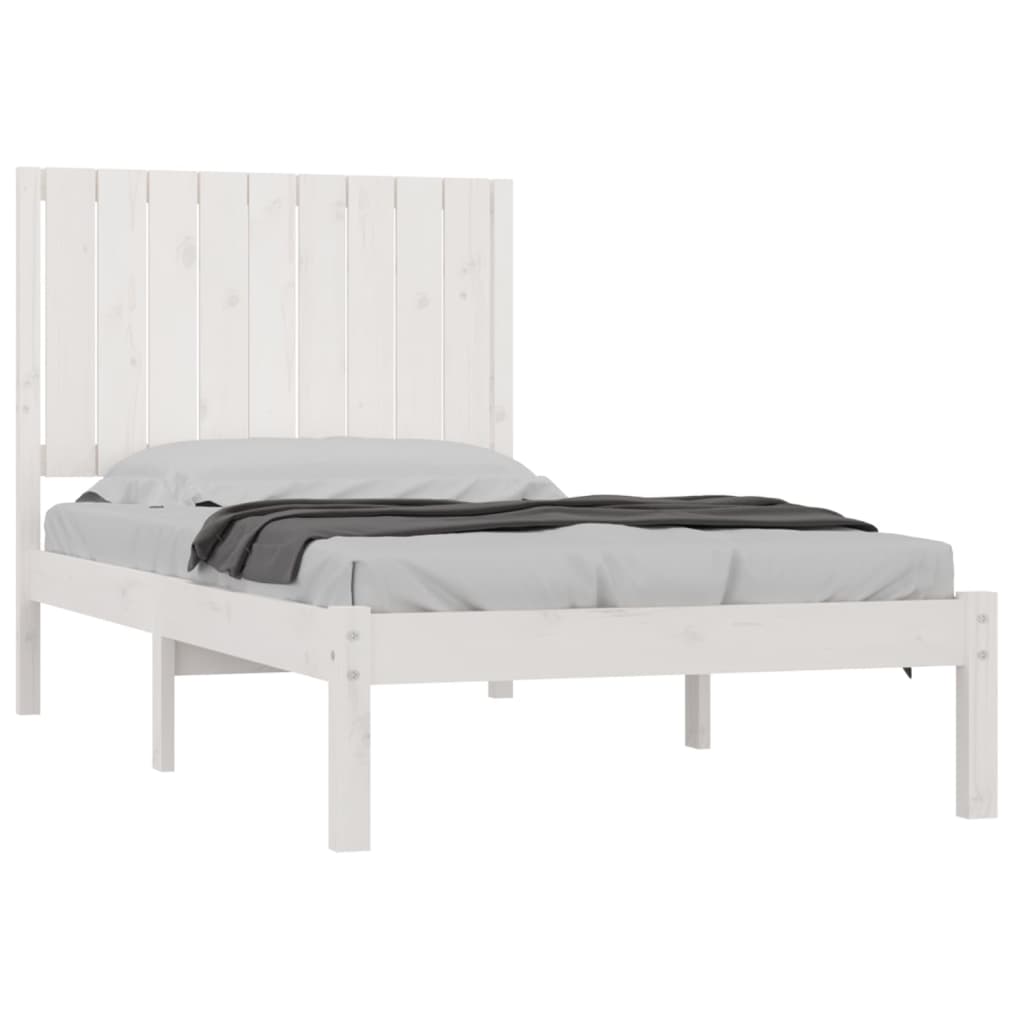 Cadre de lit sans matelas blanc 90x190 cm bois de pin massif