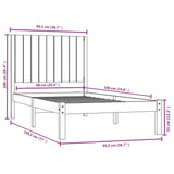 Cadre de lit sans matelas blanc 90x190 cm bois de pin massif