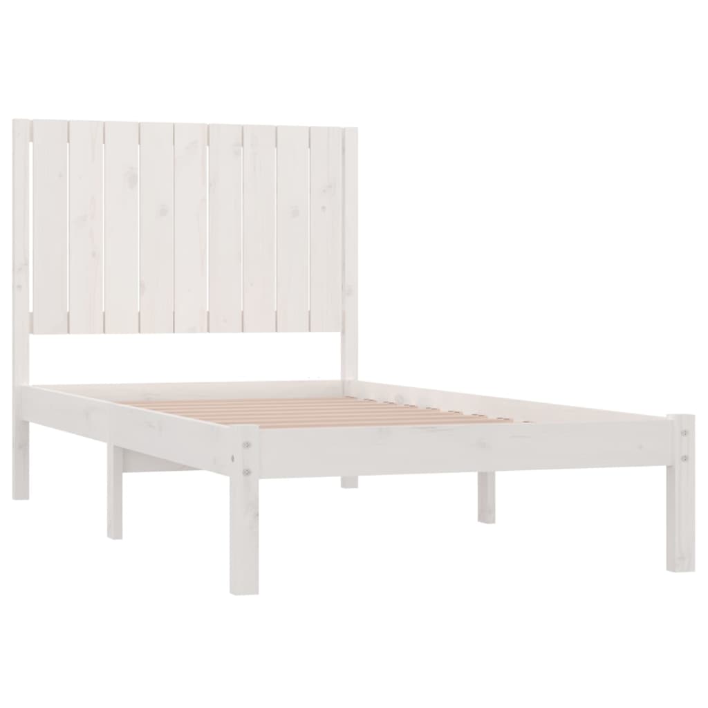 Cadre de lit sans matelas blanc 90x200 cm bois de pin massif