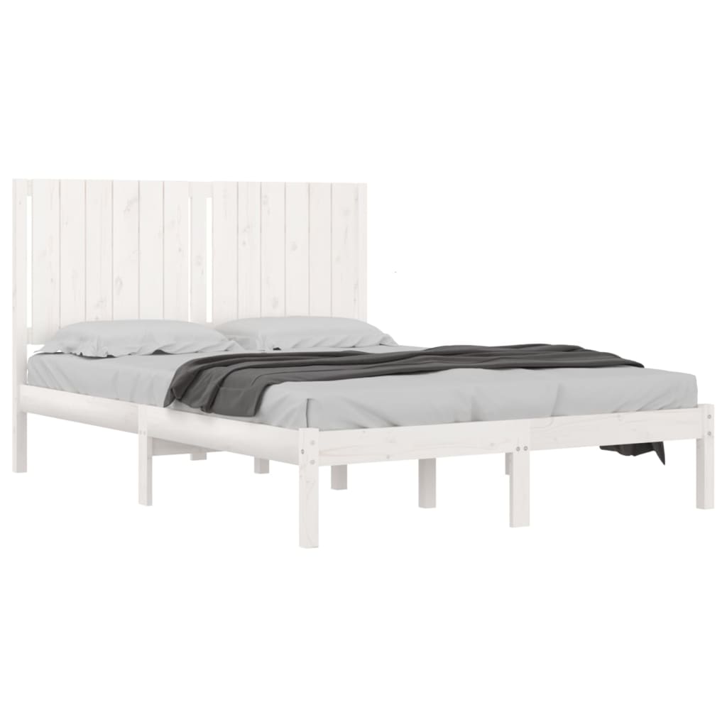 Cadre de lit sans matelas blanc 140x200 cm bois de pin massif