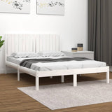 Cadre de lit sans matelas blanc 150x200 cm bois massif