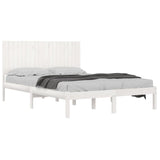 Cadre de lit sans matelas blanc 180x200 cm bois massif