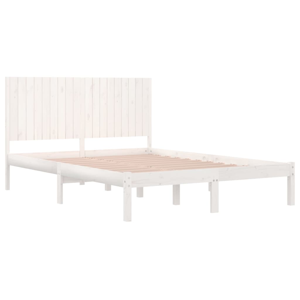 Cadre de lit sans matelas blanc 180x200 cm bois massif