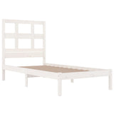 Cadre de lit sans matelas blanc 75x190 cm bois de pin massif