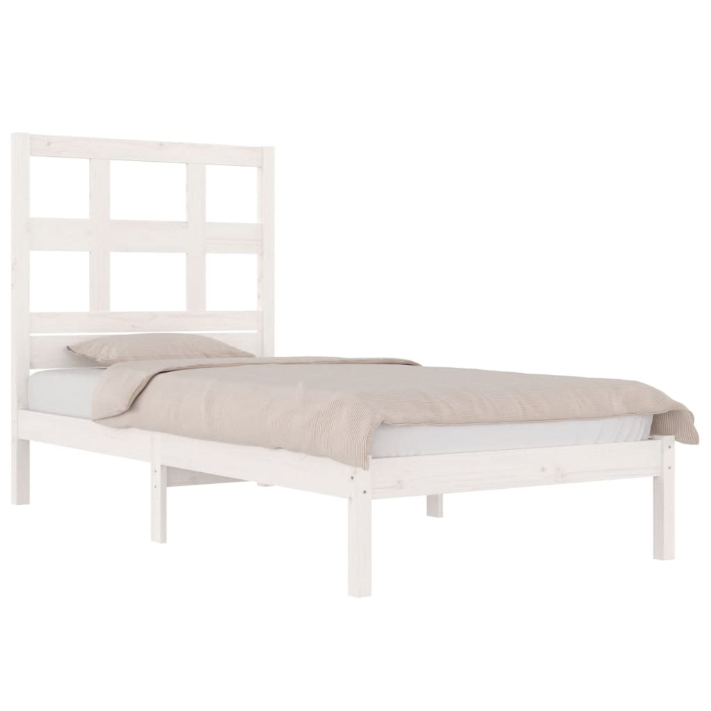 Cadre de lit sans matelas blanc 90x200 cm bois de pin massif