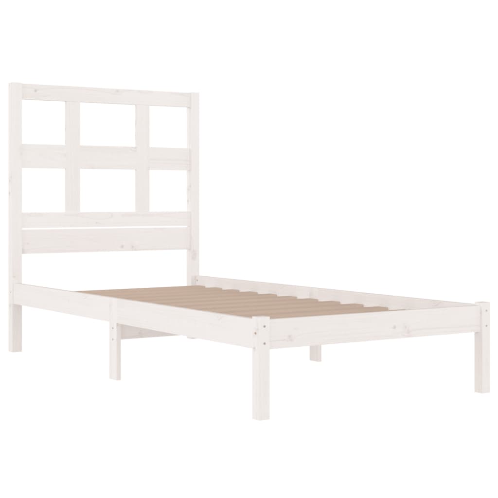 Cadre de lit sans matelas blanc 90x200 cm bois de pin massif