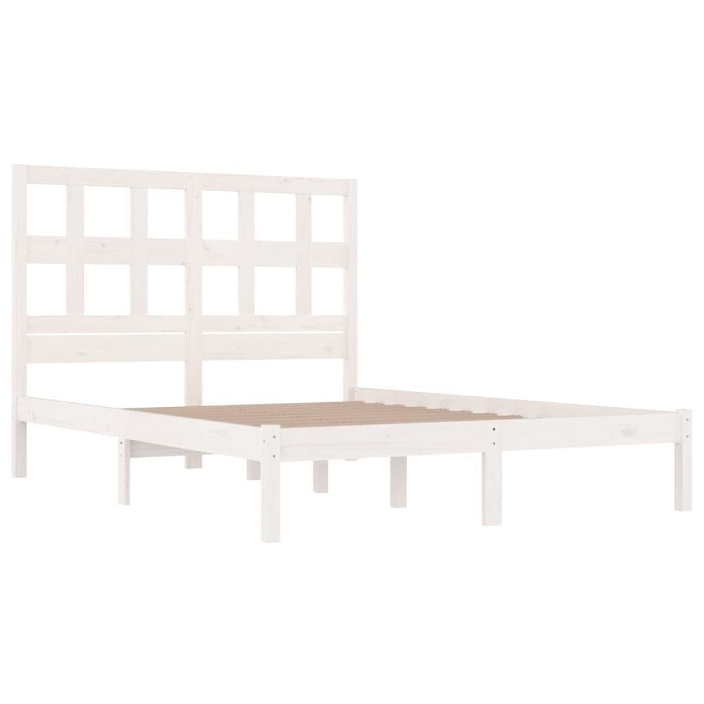 Cadre de lit sans matelas blanc 140x200 cm bois de pin massif