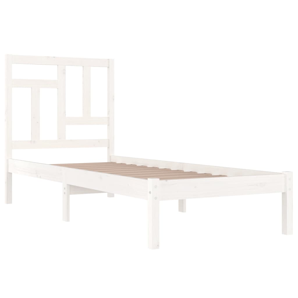 Cadre de lit sans matelas blanc 90x190 cm bois de pin massif