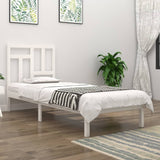 Cadre de lit sans matelas blanc 90x200 cm bois de pin massif