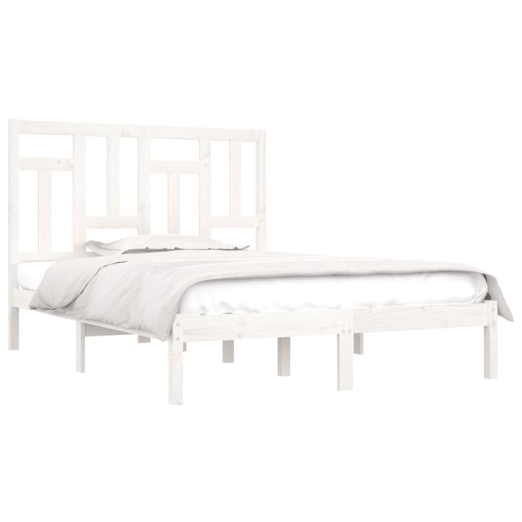 Cadre de lit sans matelas blanc 140x200 cm bois de pin massif