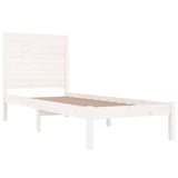 Cadre de lit sans matelas blanc 75x190 cm bois massif