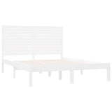 Cadre de lit sans matelas blanc 150x200 cm bois massif