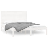 Cadre de lit sans matelas blanc 160x200 cm bois massif