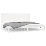 Cadre de lit sans matelas blanc 200x200 cm bois massif